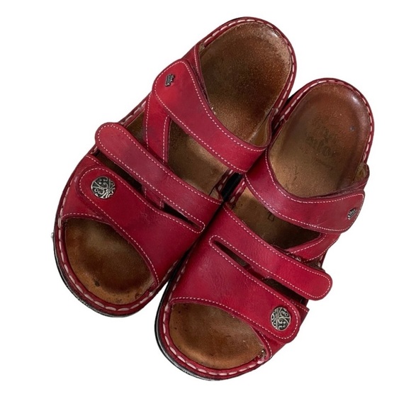 FINN COMFORT Germany Agueda Velcro Orthopaedic Sandals Nubuck Red 38 - Picture 1 of 14